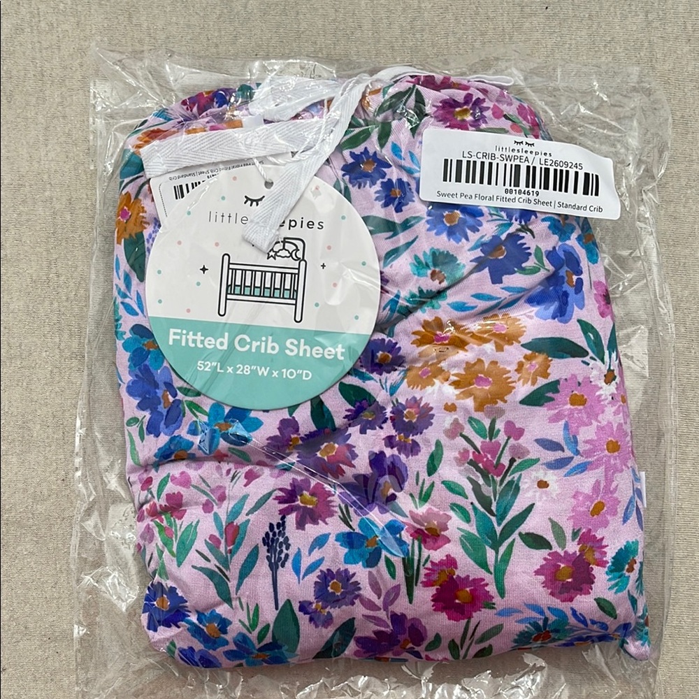 Little Sleepies Sweet Pea Floral Crib Sheet